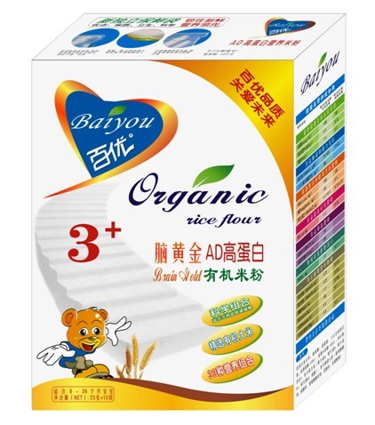 腦黃金AD高蛋白有機米粉3段