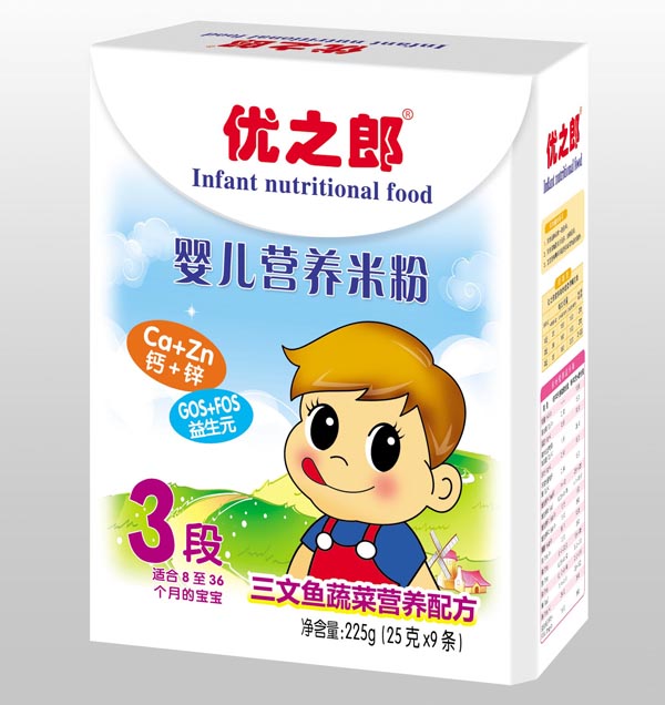 優之郎三文魚蔬菜營養米粉3段225g