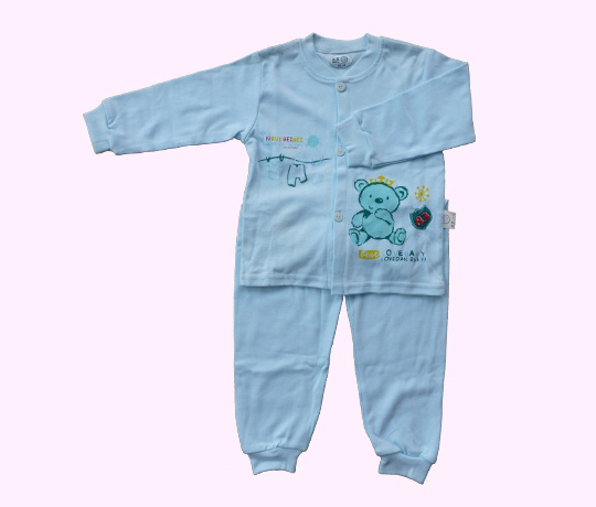 D01對門香蕉領套裝(青)