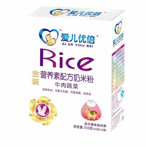 愛兒優倍牛肉蔬菜金裝營養素配方奶米粉