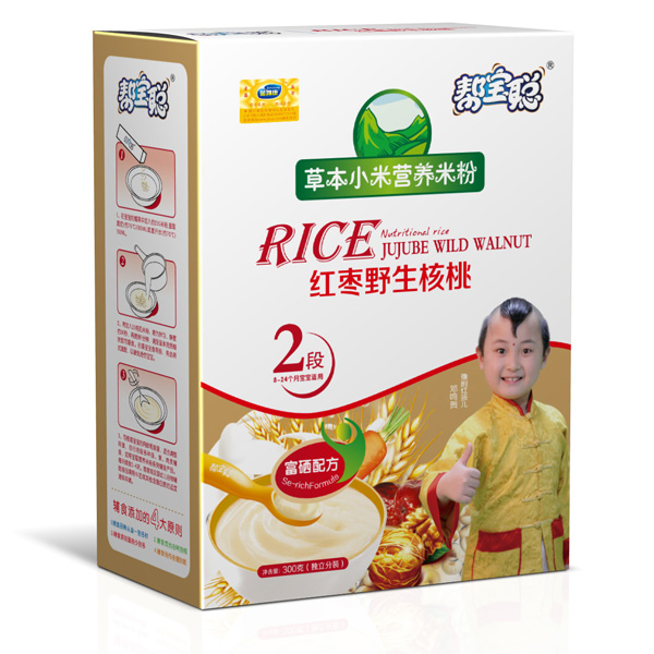 幫寶聰紅棗野生核桃草本小米營養米粉2段