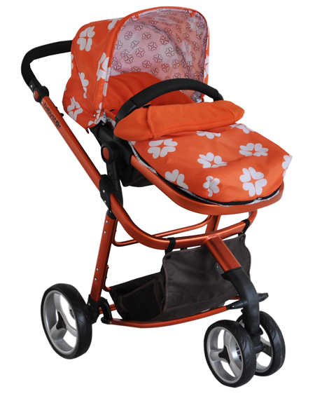 貝之星嬰兒推車T5000型粉紅帶花