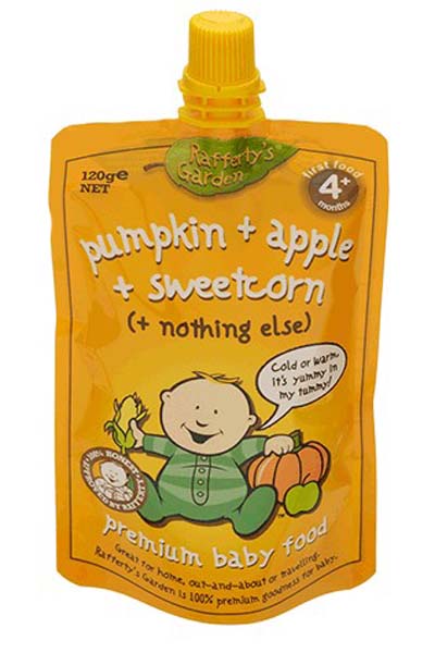 葉子嬰兒果泥(南瓜、蘋果、甜玉米)