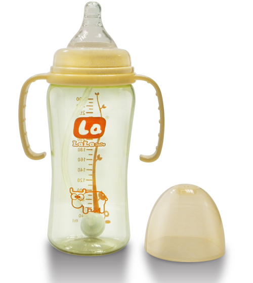 樂(lè)樂(lè)寶貝帶炳吸管奶瓶