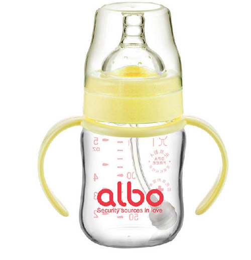 愛樂寶自動(dòng)晶鉆玻璃奶瓶150ml黃色