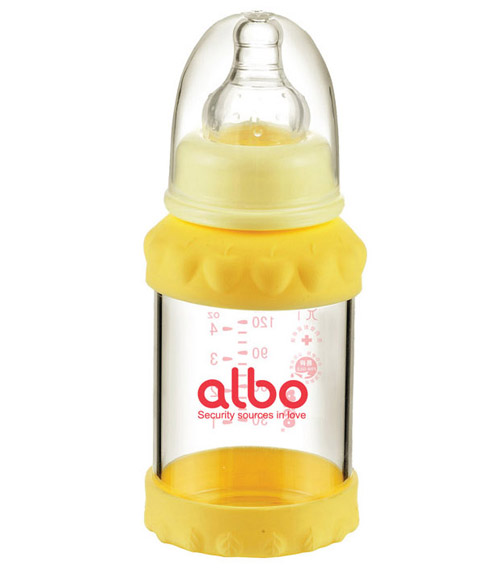 愛樂寶標(biāo)口初生玻璃奶瓶120ml黃色