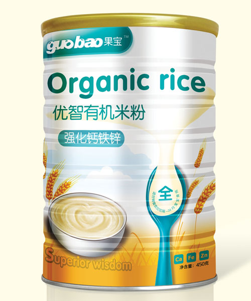 果寶強化鈣鐵鋅優智有機米粉