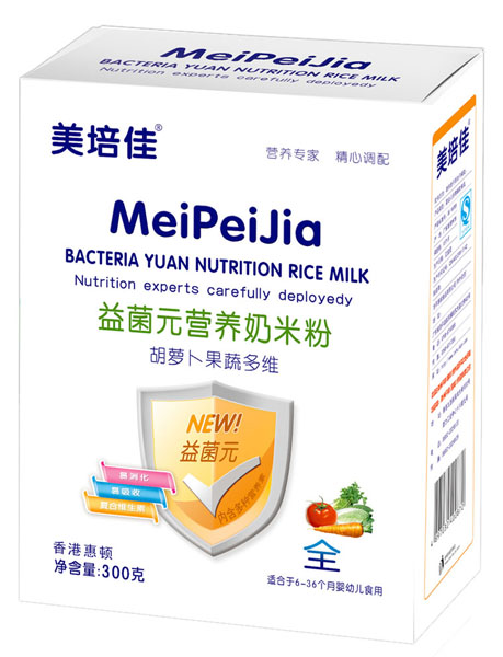 美培佳胡蘿卜果蔬多維益菌元營養奶米粉盒裝