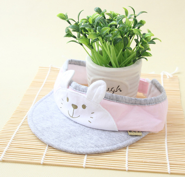 靚冠兒嬰幼兒空頂遮陽帽子粉白色