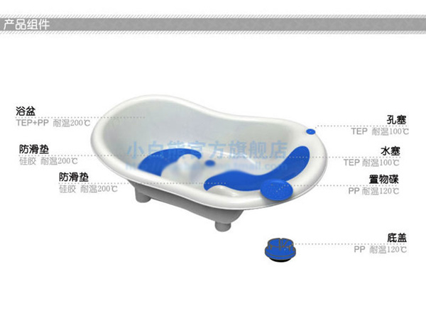 小白熊歡豆嬰兒浴盆產品組件