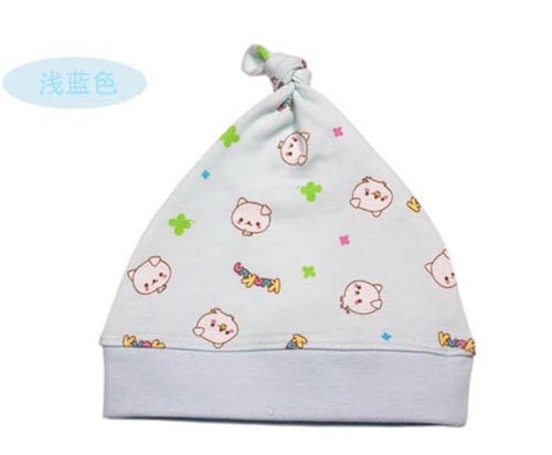 KUNKUN嬰兒用棉質帽子淺藍色
