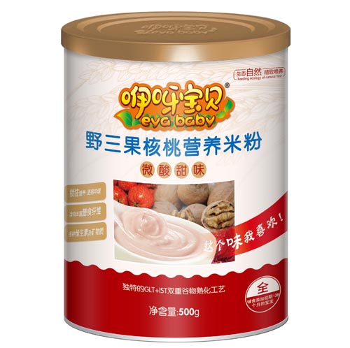 咿呀寶貝野三果核桃營養米粉聽裝