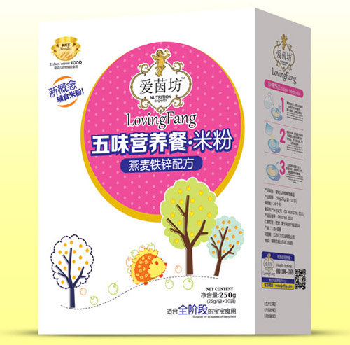 愛茵坊燕麥鐵鋅五味營養(yǎng)餐米粉盒裝