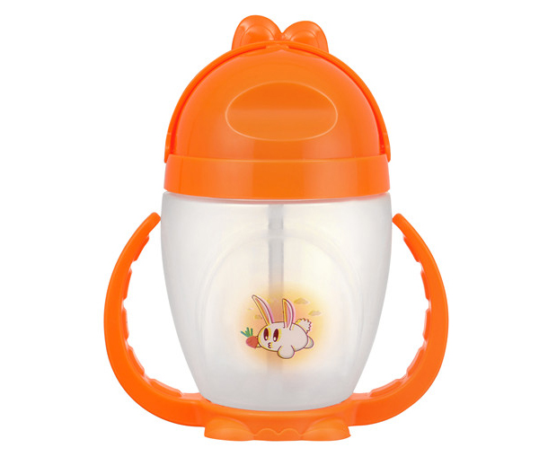 丘比兔橙色PP喝水杯330ml