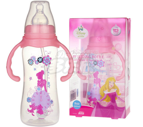 迪士尼寶寶標口徑自動吸管PP奶瓶(大號)260ml