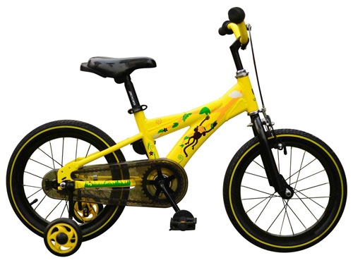 USEE優適叢林鋁合金檸檬黃16寸兒童自行車