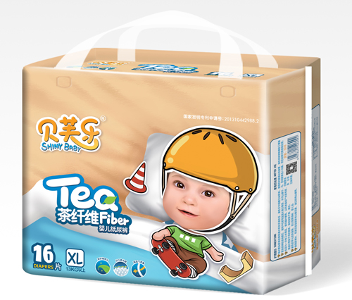 貝芙樂茶纖維嬰兒紙尿褲XL碼16片