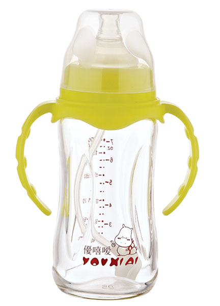 優嘻噯全抗體玻璃自動奶瓶黃色200ml