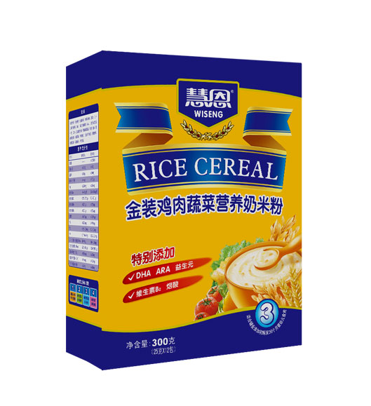 慧恩300克金裝雞肉蔬菜營養奶米粉