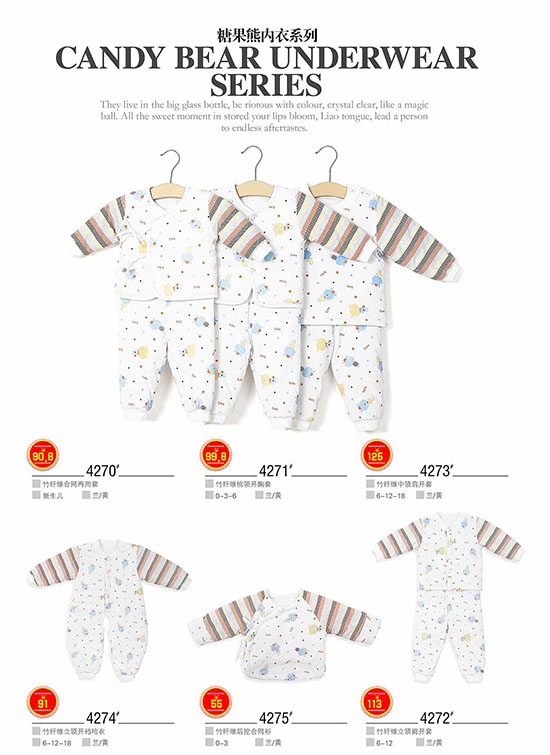 康貝方糖果熊內衣系列