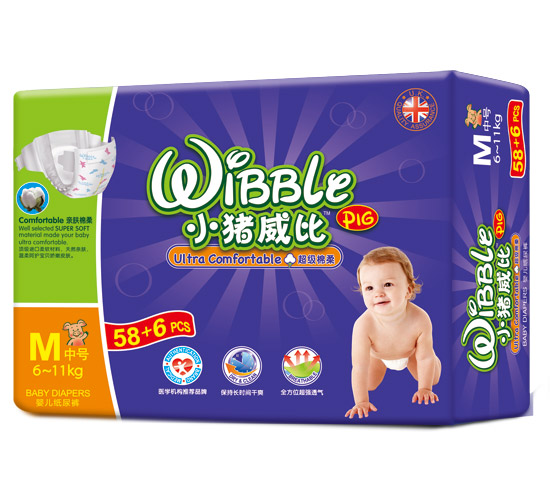 小豬威比紙尿褲M(mǎn)58+6