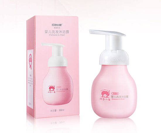 紅色小象嬰兒無硅油洗發水沐浴露乳新生兒洗護二合一