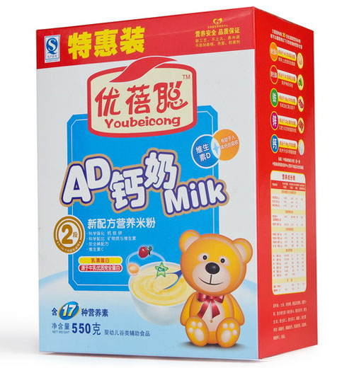 優蓓聰AD鈣奶營養米粉2段