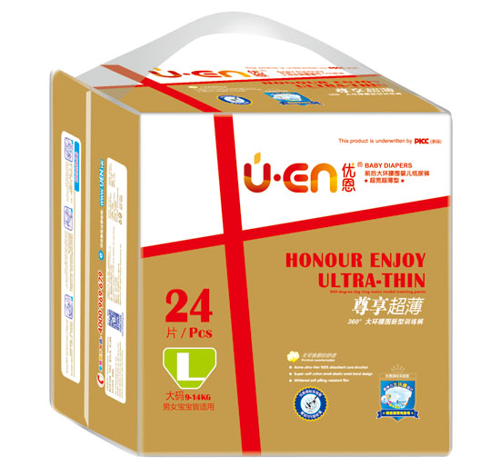 優恩尊享超薄大環腰圍新型訓練褲L碼24片