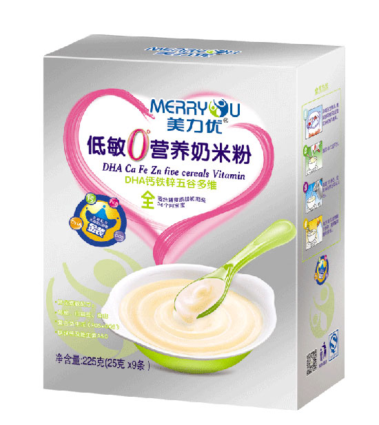 美力優DHA鈣鐵鋅五谷多維低敏0°營養奶米粉全段