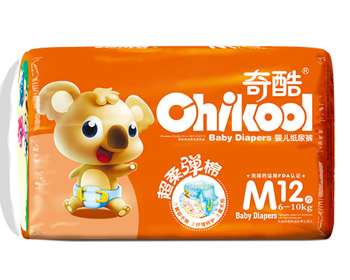 奇酷熊超柔彈棉紙尿褲M12片
