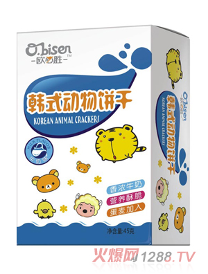 歐必勝韓式動物餅干(牛奶味)