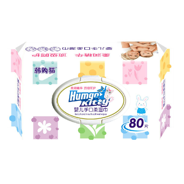 韓國小貓嬰兒手口柔濕巾