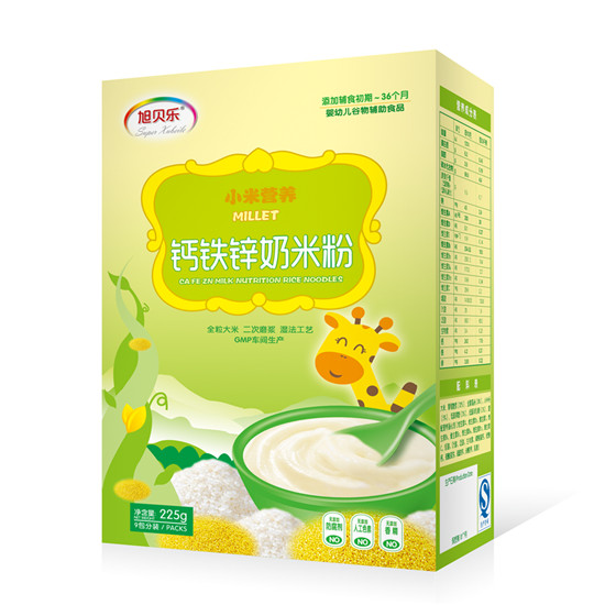 旭貝樂小米營養鈣鐵鋅奶米粉盒裝