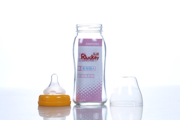 樂起玻璃奶瓶無柄黃色