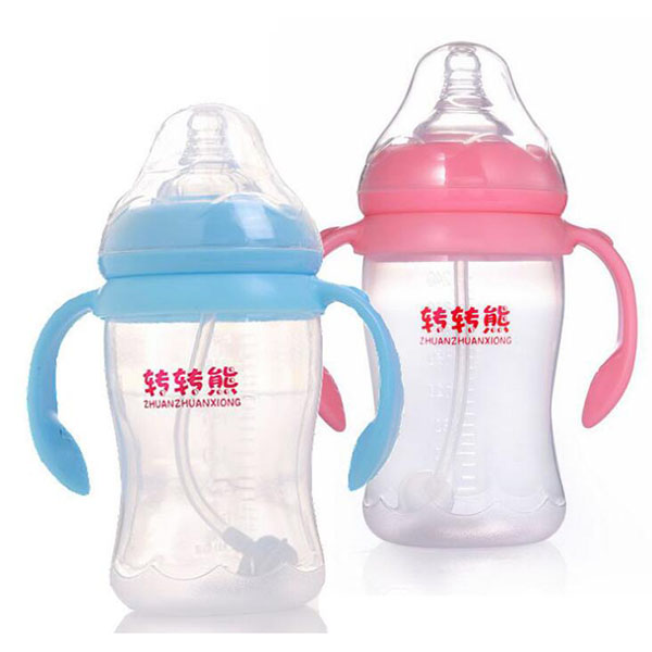 轉轉熊嬰兒寬口徑PP塑料奶瓶180ml