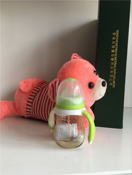 PPSU奶瓶寬口雙色手柄180ml