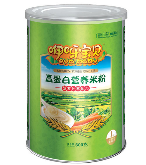 咿呀寶貝胡蘿卜素高蛋白營(yíng)養(yǎng)米粉聽裝1段