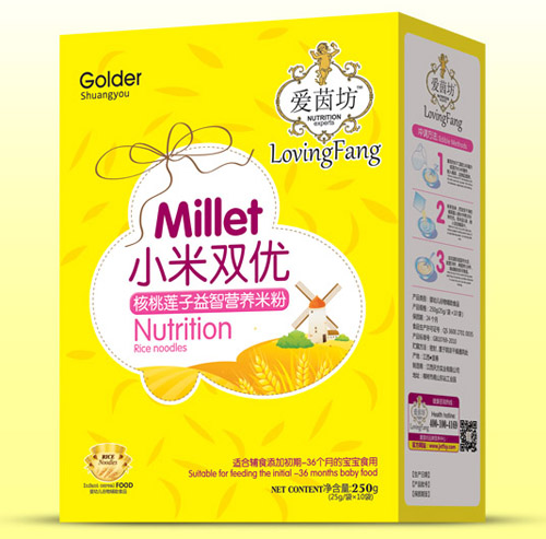 愛茵坊核桃蓮子益智小米雙優米粉盒裝