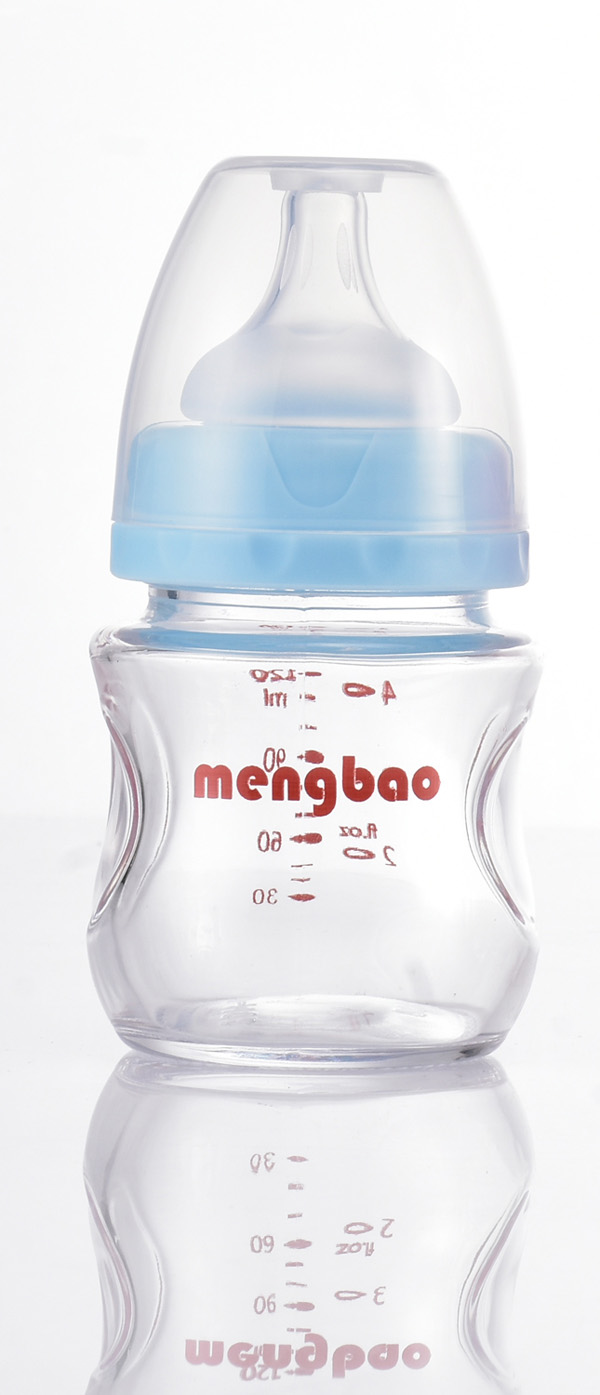 盟寶玻璃奶瓶150ml-藍色