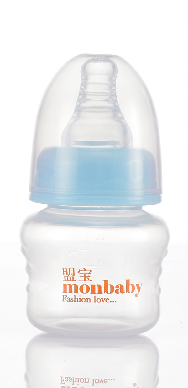 盟寶PP果汁奶瓶藍(lán)色-無刻度