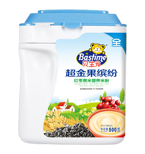 貝生元超金果繽紛紅棗黑米營養米粉聽裝