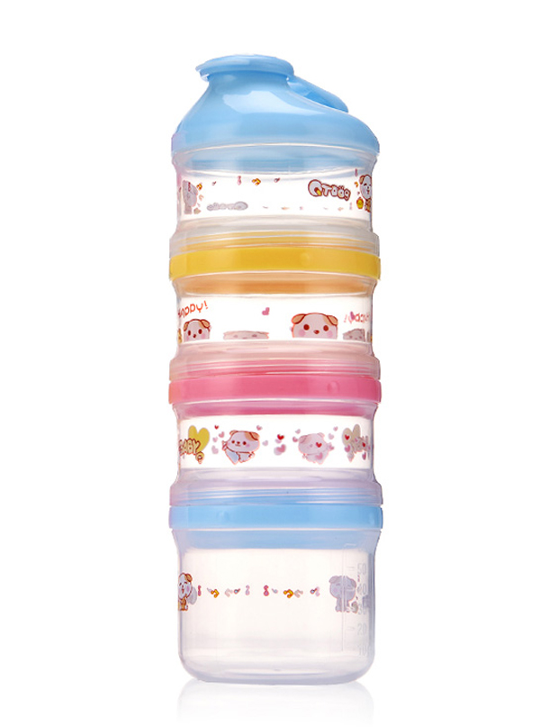 邦貝小象四層便攜奶粉盒藍色