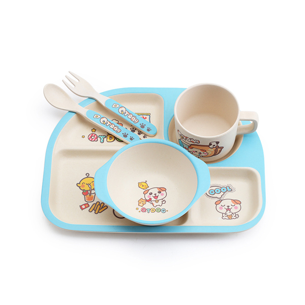 邦貝小象兒童餐盤方盤-秋田君藍(lán)色