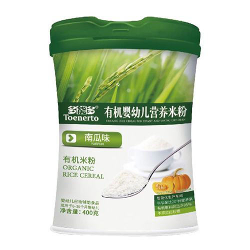 多能多南瓜味有機嬰幼兒營養(yǎng)米粉桶裝