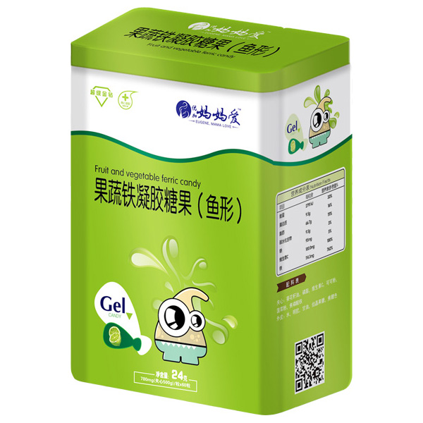 媽媽愛果蔬鐵凝膠糖果(魚形) 鐵盒裝