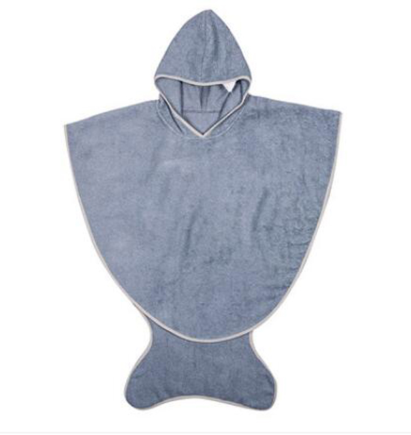 西班牙baby bites斗篷帶帽浴巾 石板藍(3-6歲)