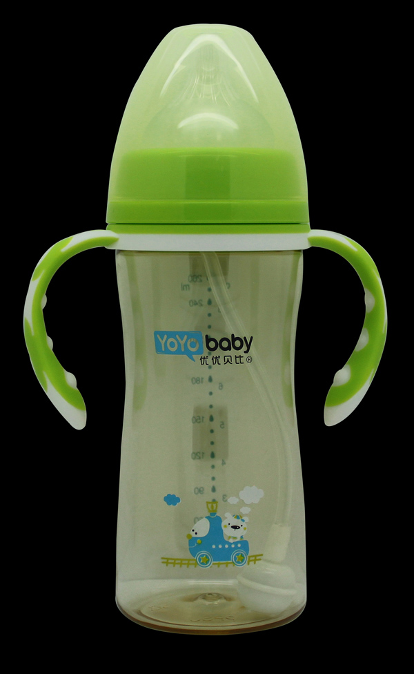 優優貝比260ml寬口PPSU帶手柄自動吸奶瓶