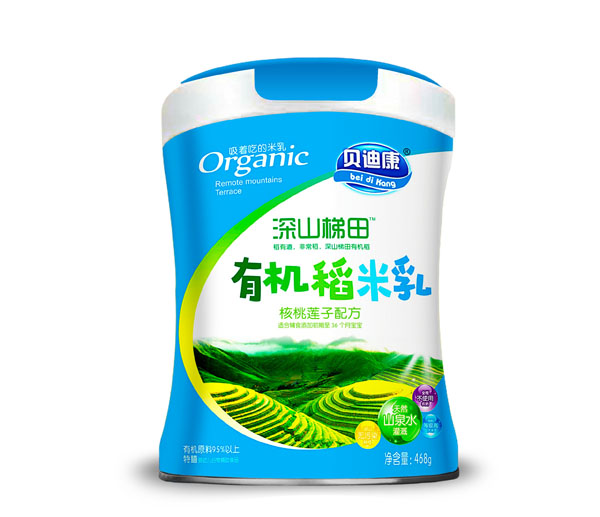 貝迪康深山梯田有機稻米乳-核桃蓮子配方 聽裝