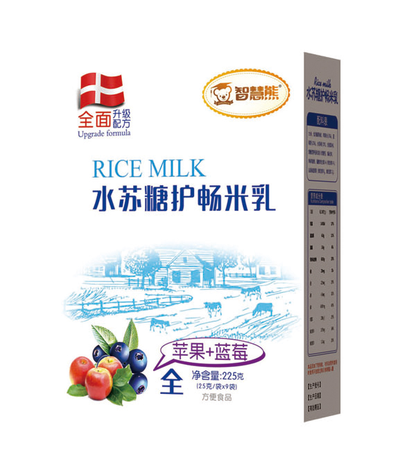智慧熊水蘇糖護暢米乳-蘋果+藍莓 盒裝