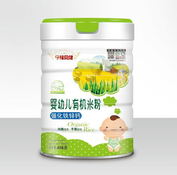 今福貝健嬰幼兒有機(jī)米粉-強化鐵鋅鈣罐裝